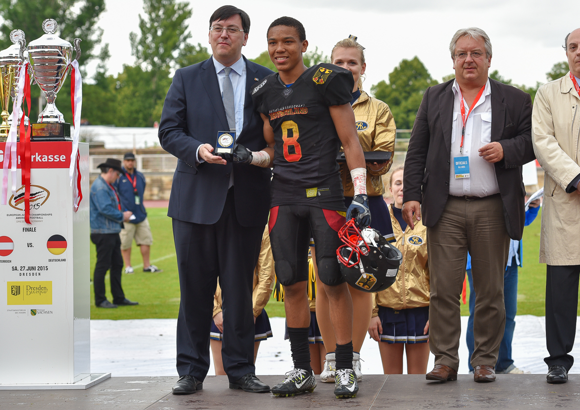 Amon-Ra St. Brown beim JEM 2015 in Dresden wurde als bester deutscher Spieler im Finale ausgezeichnet  (Foto: Oliver Jungnitsch)